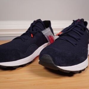 Polo Ralph Lauren Trackster 200II Knit Sneaker Blue Red White Size 10D Brand New